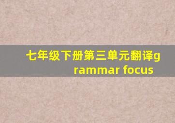 七年级下册第三单元翻译grammar focus